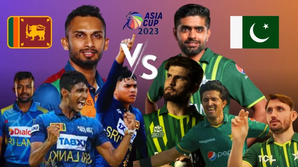 A poster showing the clash between Pakistan Cricket Team and Sri Lanka cricket team in Super 4 Asia Cup 2023